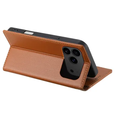 Housse iPhone 17 Pro Max N.BEKUS avec Rabat Flip Marron Clair - photo 31