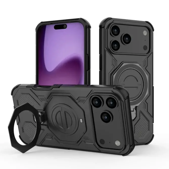 Coque iPhone 17 Pro Max Antichoc avec Support et 2 Verres Trempés