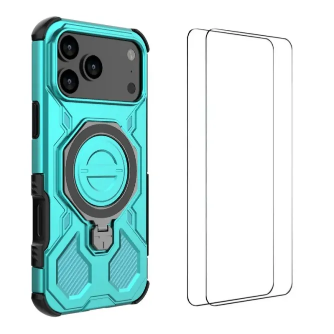 Coque iPhone 17 Pro Max Antichoc avec Support et 2 Verres Trempés