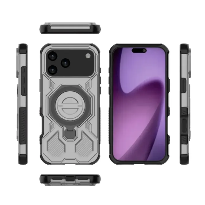Coque iPhone 17 Pro Max Antichoc avec Support et 2 Verres Trempés