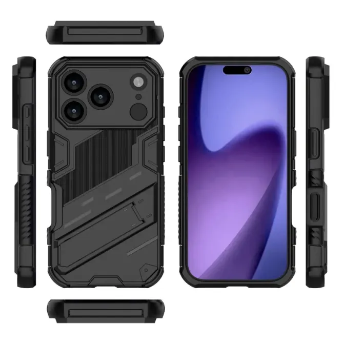 Coque iPhone 17 Pro Max Antichoc avec Support et 2 Verres Trempés
