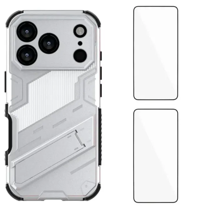 Coque iPhone 17 Pro Max Antichoc avec Support et 2 Verres Trempés