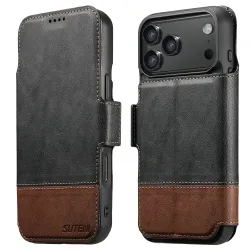 Housse Portefeuille iPhone 17 Pro Max Détachable MagSafe Bicolore