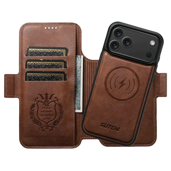 Housse Portefeuille iPhone 17 Pro Max Détachable MagSafe Bicolore
