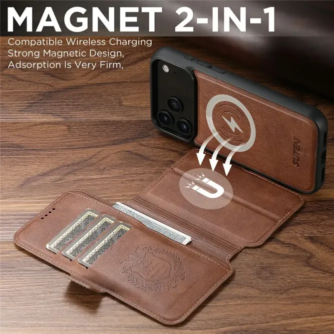 Housse Portefeuille iPhone 17 Pro Max Détachable MagSafe Bicolore