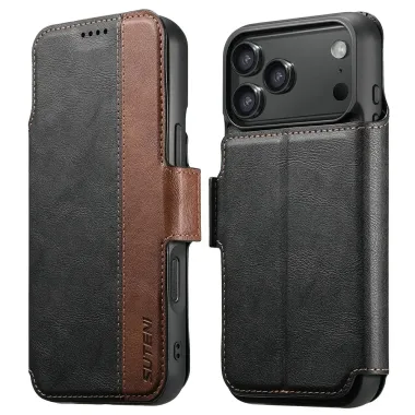 Housse Portefeuille iPhone 17 Pro Max Détachable MagSafe Bicolore