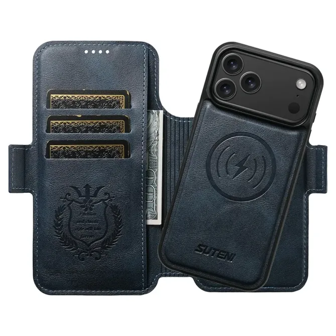 Housse Portefeuille iPhone 17 Pro Max Détachable MagSafe Bicolore