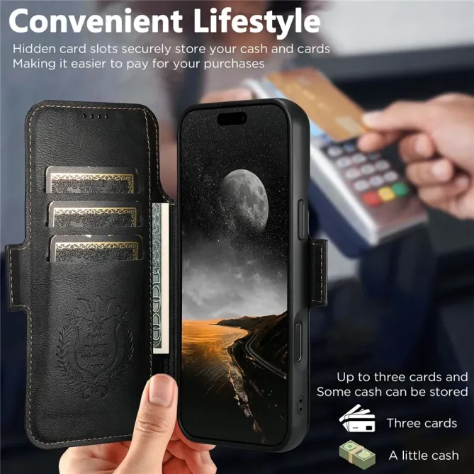 Housse Portefeuille iPhone 17 Pro Max Détachable MagSafe Bicolore