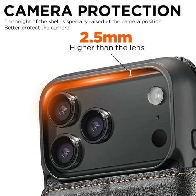 Housse Portefeuille iPhone 17 Pro Max Détachable MagSafe Bicolore