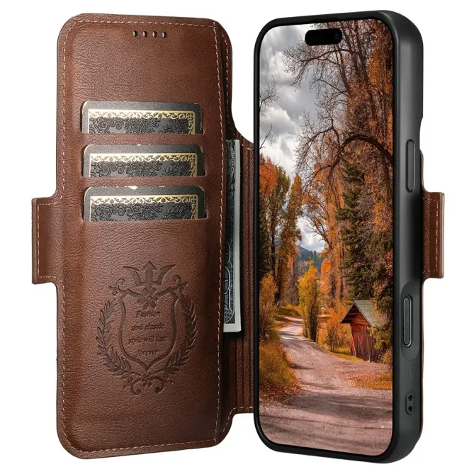 Housse Portefeuille iPhone 17 Pro Max Détachable MagSafe Bicolore