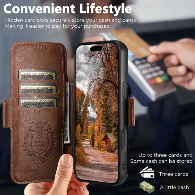 Housse Portefeuille iPhone 17 Pro Max Détachable MagSafe Bicolore