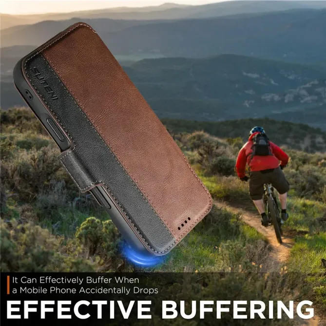 Housse Portefeuille iPhone 17 Pro Max Détachable MagSafe Bicolore