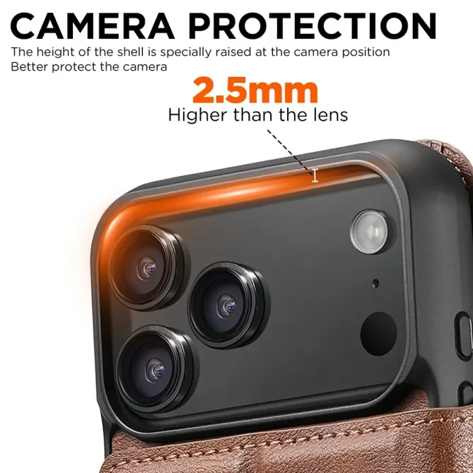 Housse Portefeuille iPhone 17 Pro Max Détachable MagSafe Bicolore