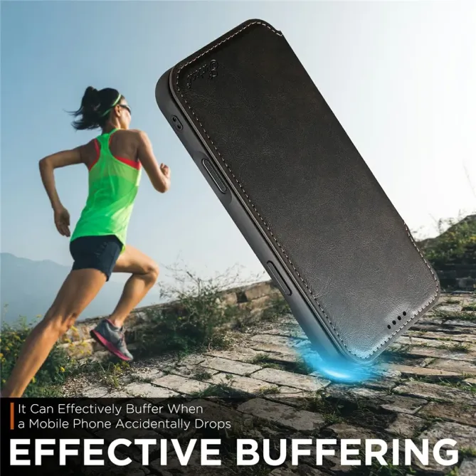 Housse Portefeuille iPhone 17 Pro Max MagSafe Effet Cuir avec Support