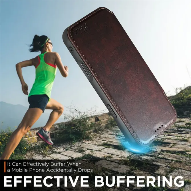 Housse Portefeuille iPhone 17 Pro Max MagSafe Effet Cuir avec Support