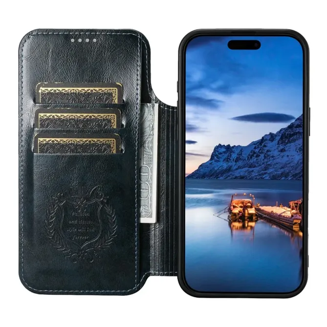 Housse Portefeuille iPhone 17 Pro Max MagSafe Effet Cuir avec Support