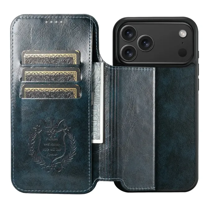 Housse Portefeuille iPhone 17 Pro Max MagSafe Effet Cuir avec Support