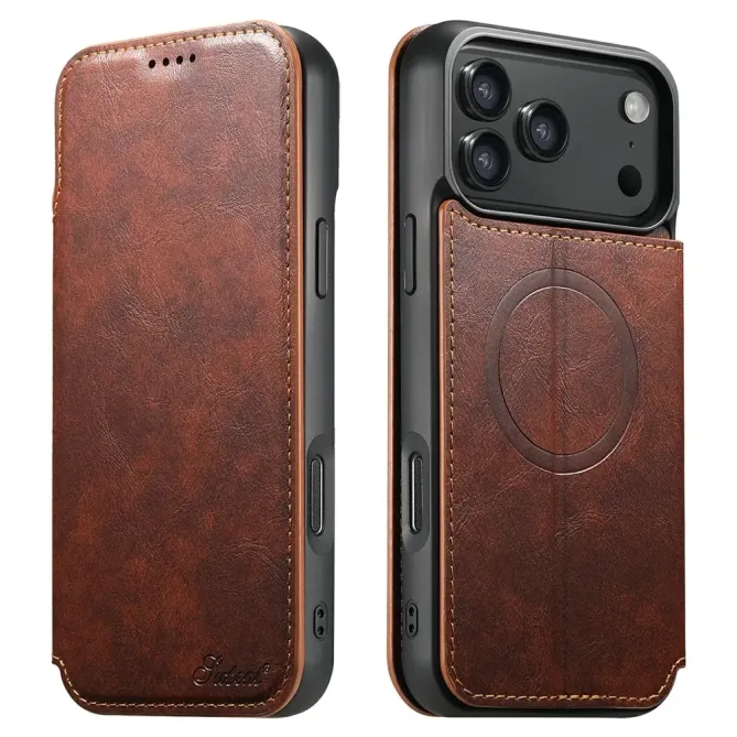 Housse Portefeuille iPhone 17 Pro Max MagSafe Effet Cuir avec Support