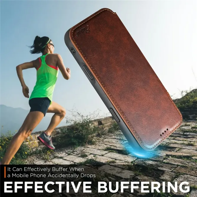 Housse Portefeuille iPhone 17 Pro Max MagSafe Effet Cuir avec Support