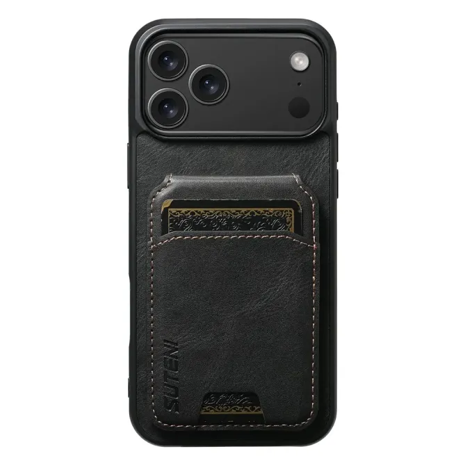 Coque iPhone 17 Pro Max Porte-Cartes Effet Cuir Ciré | H02