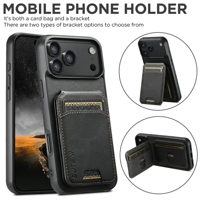 Coque iPhone 17 Pro Max Porte-Cartes Effet Cuir Ciré | H02