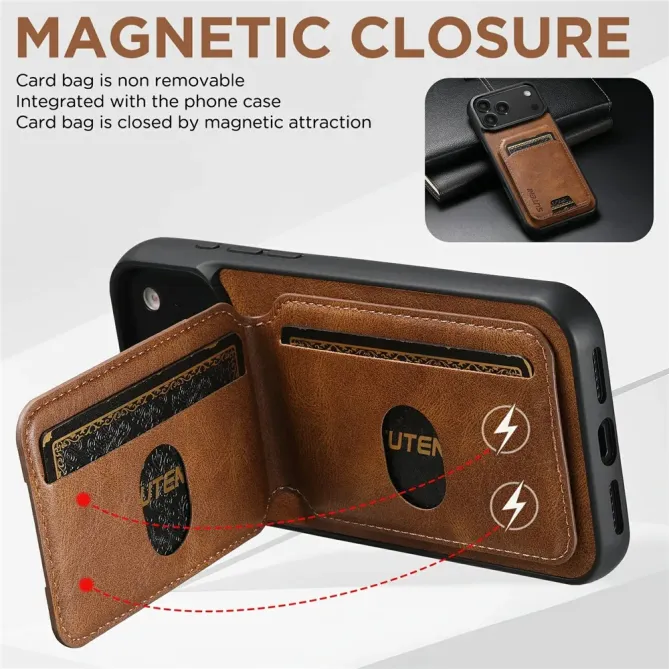 Coque iPhone 17 Pro Max Porte-Cartes Effet Cuir Ciré | H02