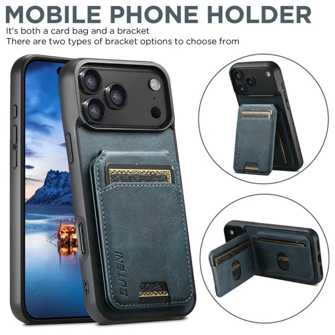 Coque iPhone 17 Pro Max Porte-Cartes Effet Cuir Ciré | H02