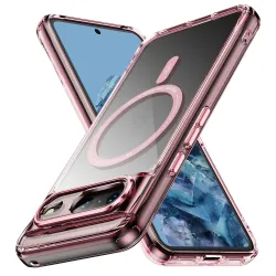 Coque Google Pixel 8 Transparente MagSafe avec Bords Colorés