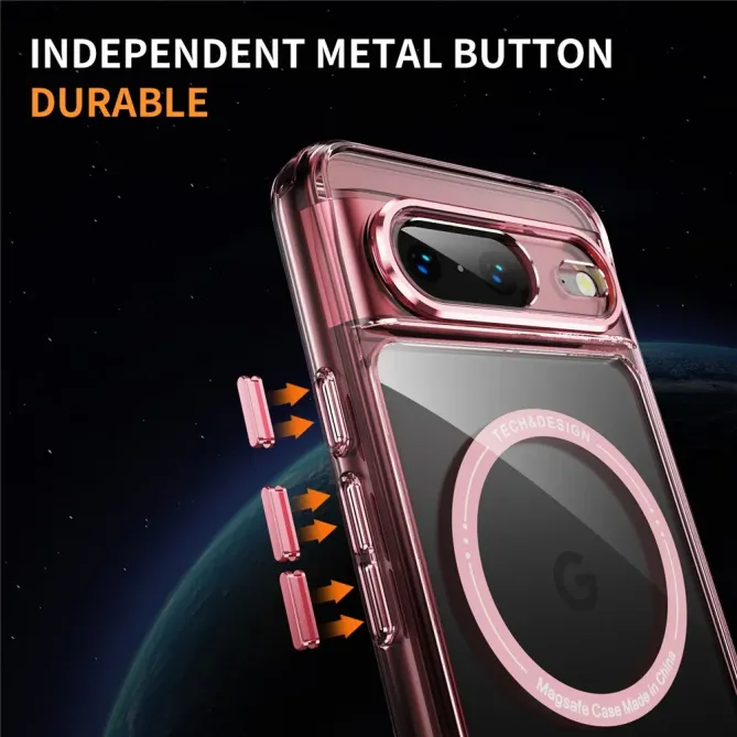Coque Google Pixel 8 Transparente MagSafe avec Bords Colorés