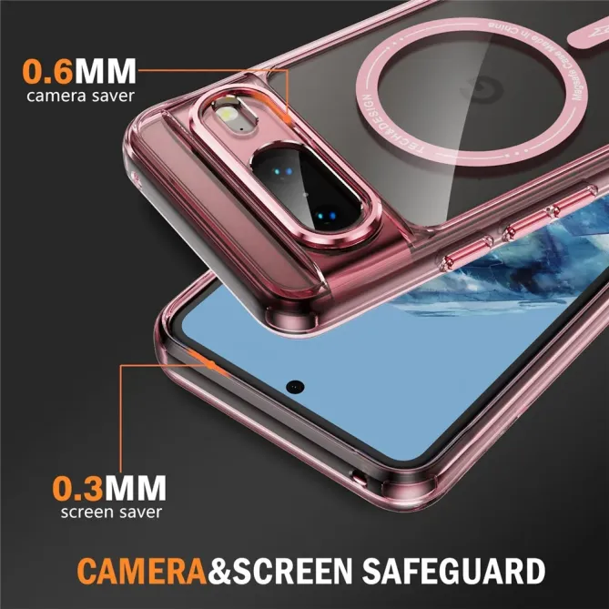 Coque Google Pixel 8 Transparente MagSafe avec Bords Colorés