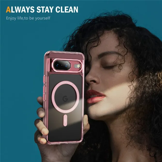 Coque Google Pixel 8 Transparente MagSafe avec Bords Colorés