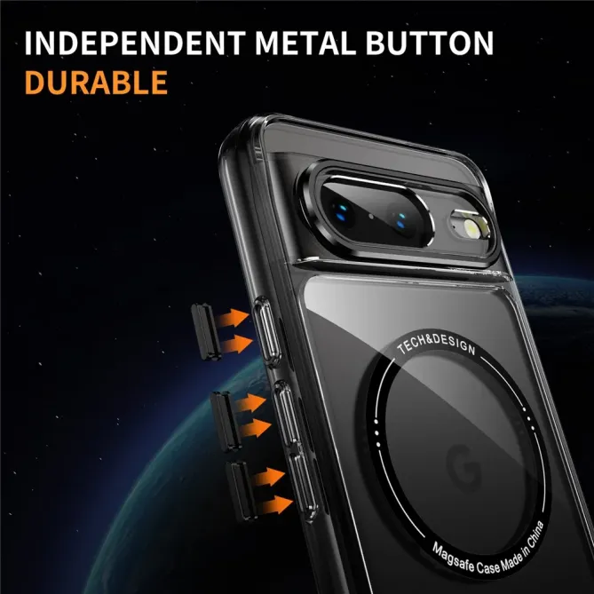 Coque Google Pixel 8 Transparente MagSafe avec Bords Colorés