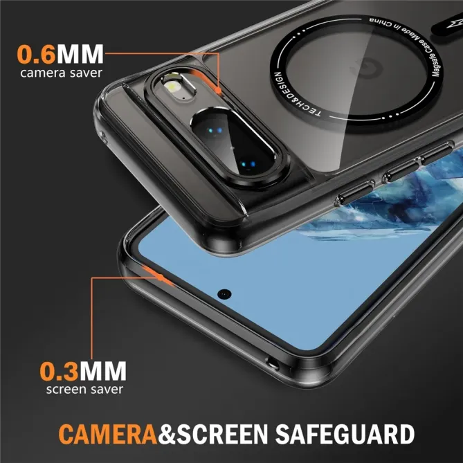 Coque Google Pixel 8 Transparente MagSafe avec Bords Colorés