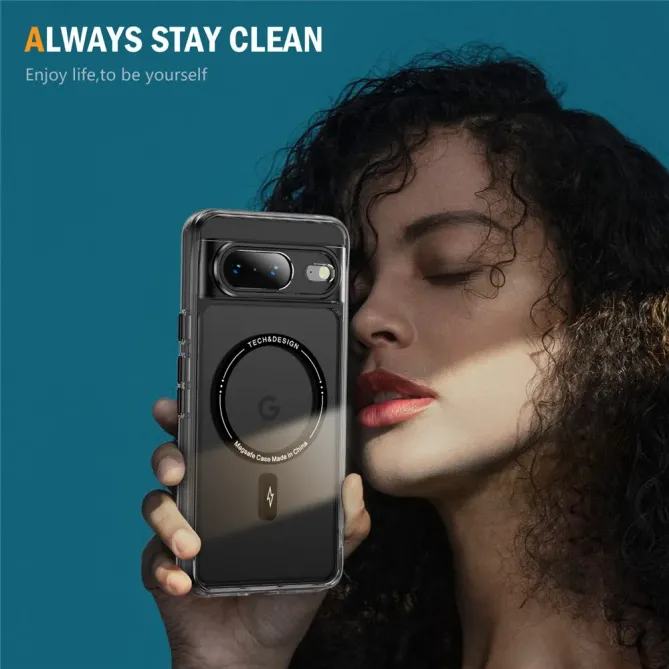 Coque Google Pixel 8 Transparente MagSafe avec Bords Colorés