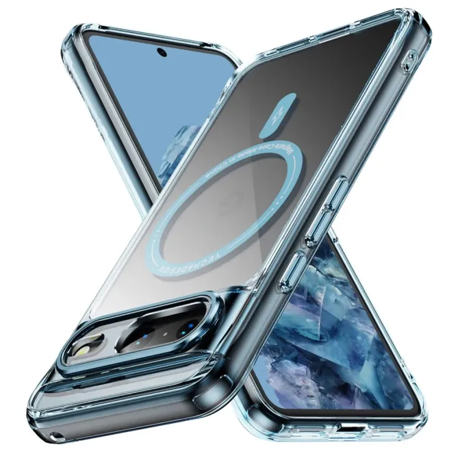 Coque Google Pixel 8 Transparente MagSafe avec Bords Colorés