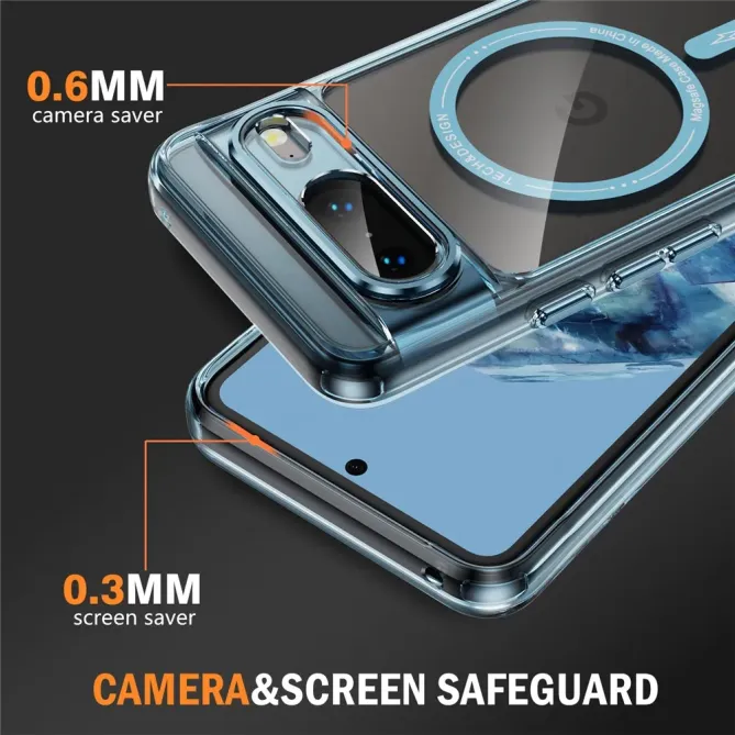 Coque Google Pixel 8 Transparente MagSafe avec Bords Colorés