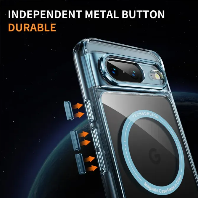 Coque Google Pixel 8 Transparente MagSafe avec Bords Colorés