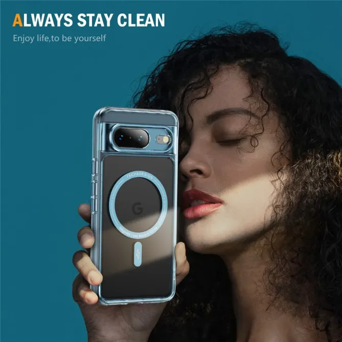 Coque Google Pixel 8 Transparente MagSafe avec Bords Colorés
