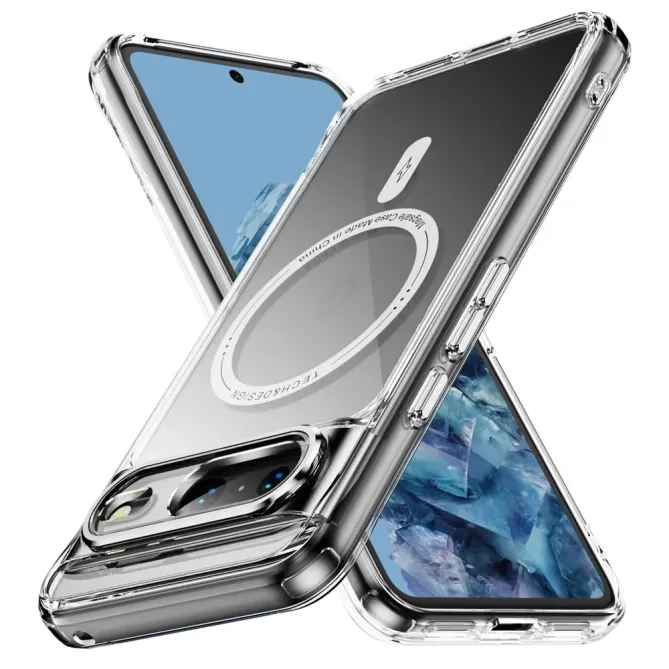 Coque Google Pixel 8 Transparente MagSafe avec Bords Colorés