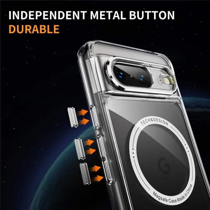 Coque Google Pixel 8 Transparente MagSafe avec Bords Colorés