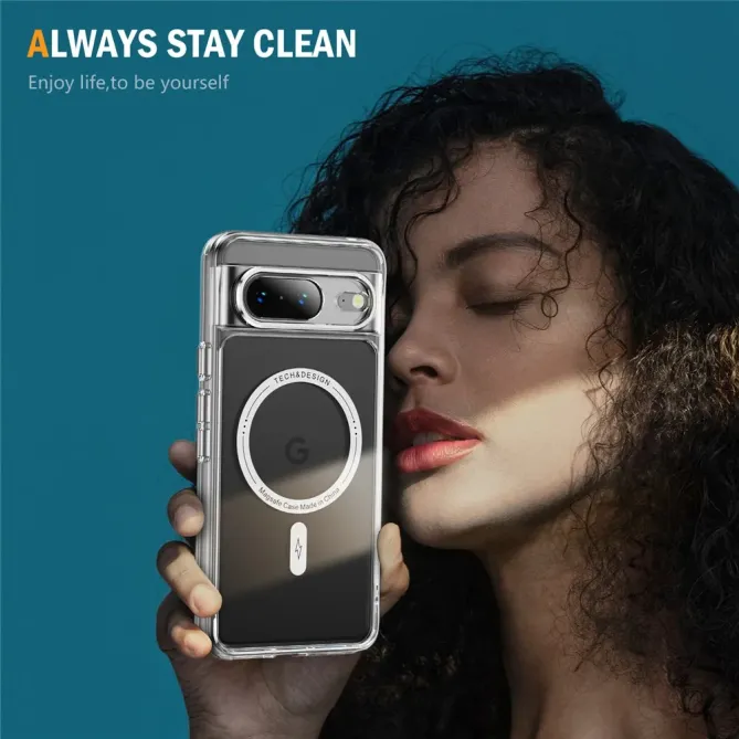Coque Google Pixel 8 Transparente MagSafe avec Bords Colorés