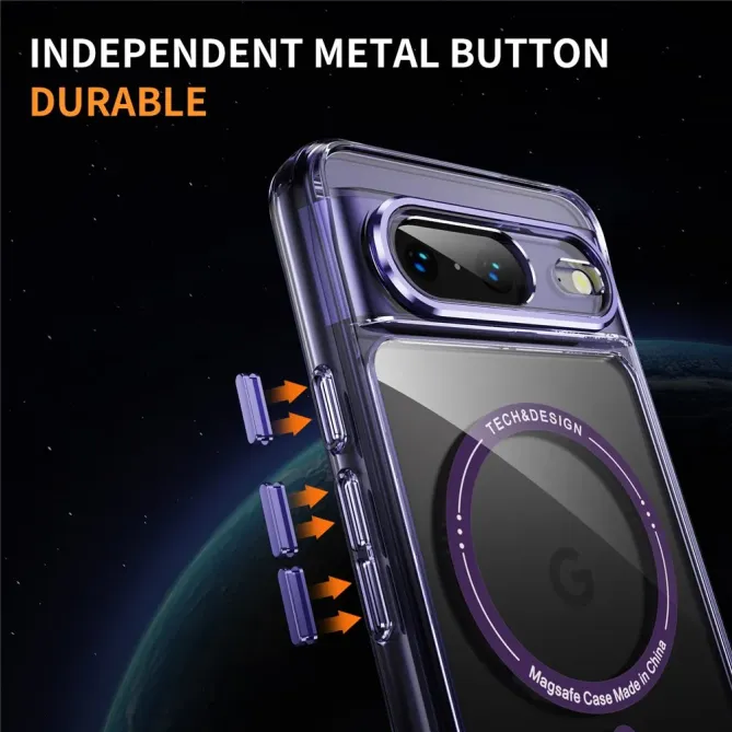 Coque Google Pixel 8 Transparente MagSafe avec Bords Colorés