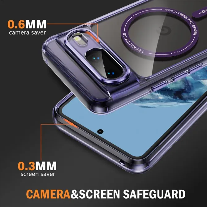 Coque Google Pixel 8 Transparente MagSafe avec Bords Colorés