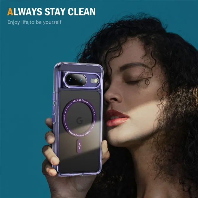 Coque Google Pixel 8 Transparente MagSafe avec Bords Colorés