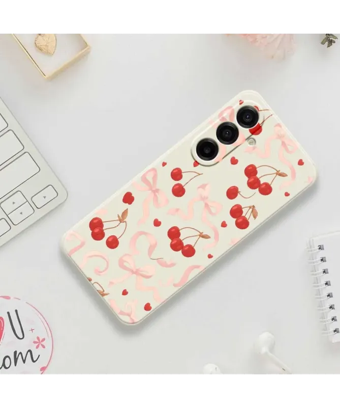 Coque Samsung Galaxy S25 FE Cerises et Rubans