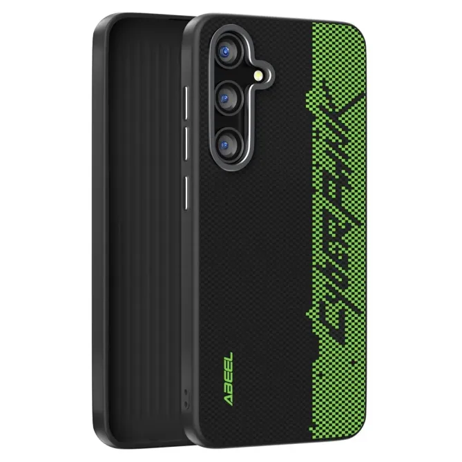 Coque  Samsung Galaxy S25 FE Racing Noir et Vert Compatible MagSafe
