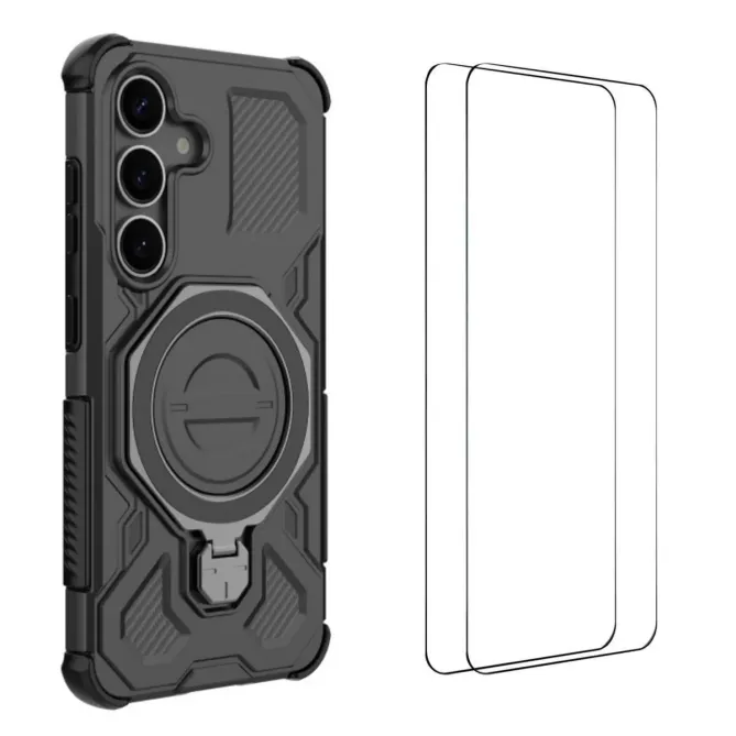 Coque  Samsung Galaxy S25 FE Antichoc avec Support et 2 Verres Trempés