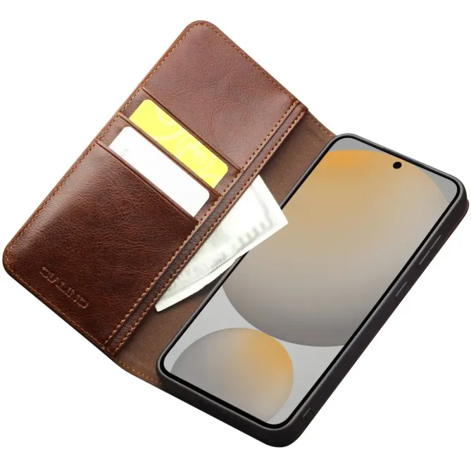 Housse Samsung Galaxy S25 FE fait main en cuir véritable