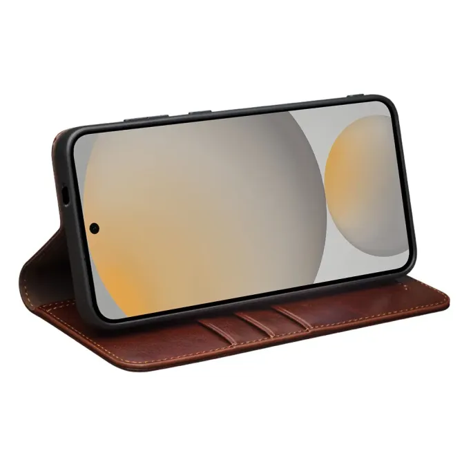 Housse Samsung Galaxy S25 FE fait main en cuir véritable