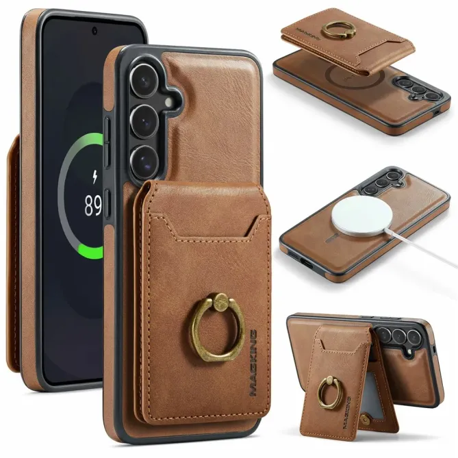 Coque Samsung Galaxy S25 FE Porte-Carte Détachable MagSafe avec Anneau